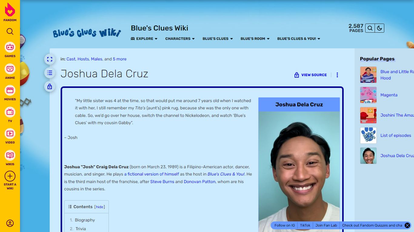 Joshua Dela Cruz | Blue's Clues Wiki | Fandom